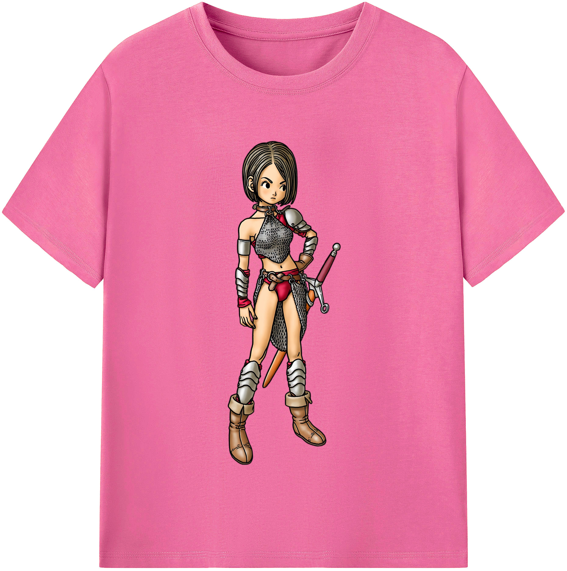（画像用） ドラゴンクエスト Doragon Kuesuto Dragon Quest レディースカジュアルプリントTシャツ（綿100％）